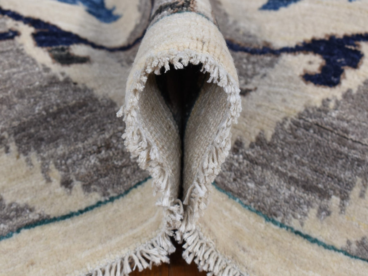 Clearance hand-knotted wool rug in Ivory, 10' x 13'9" — SKU O087511 (view 6)