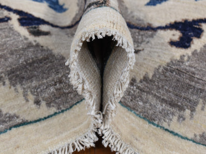 Clearance hand-knotted wool rug in Ivory, 10' x 13'9" — SKU O087511 (view 6)