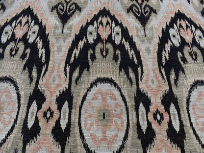 Black 9'1" x 13'0" Ikat And Suzani Design Hand knotted Wool Rug - Sku: O087513