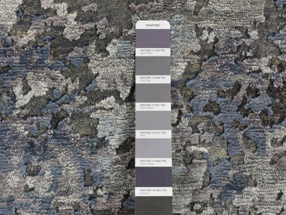Modern / Contemporary hand-knotted wool/silk rug in Gray, 7'10" x 9'9" — SKU O087515 (view 7)