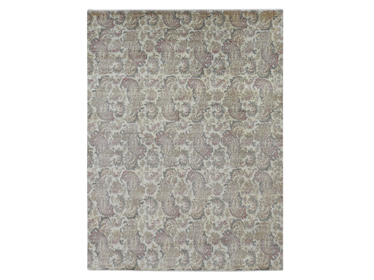 Agra Fine Oriental hand-knotted wool rug in Gray, 9'1" x 12'3" — SKU O087519