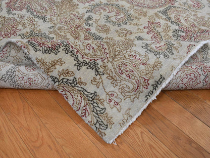 Agra Fine Oriental hand-knotted wool rug in Gray, 9'1" x 12'3" — SKU O087519 (view 5)
