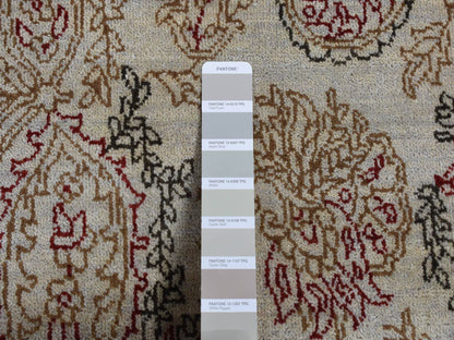 Agra Fine Oriental hand-knotted wool rug in Gray, 9'1" x 12'3" — SKU O087519 (view 7)