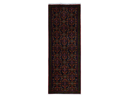 Blue 3'9" x 9'7" Persian Hand knotted Wool Rug - Sku: O087523