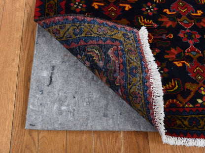 Blue 3'9" x 9'7" Persian Hand knotted Wool Rug - Sku: O087523