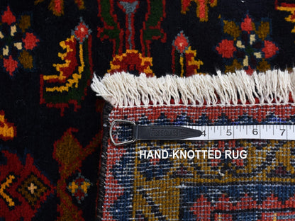 Blue 3'9" x 9'7" Persian Hand knotted Wool Rug - Sku: O087523