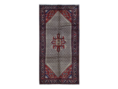 Brown 5'1" x 10'2" Persian Hand knotted Wool Rug - Sku: O087527
