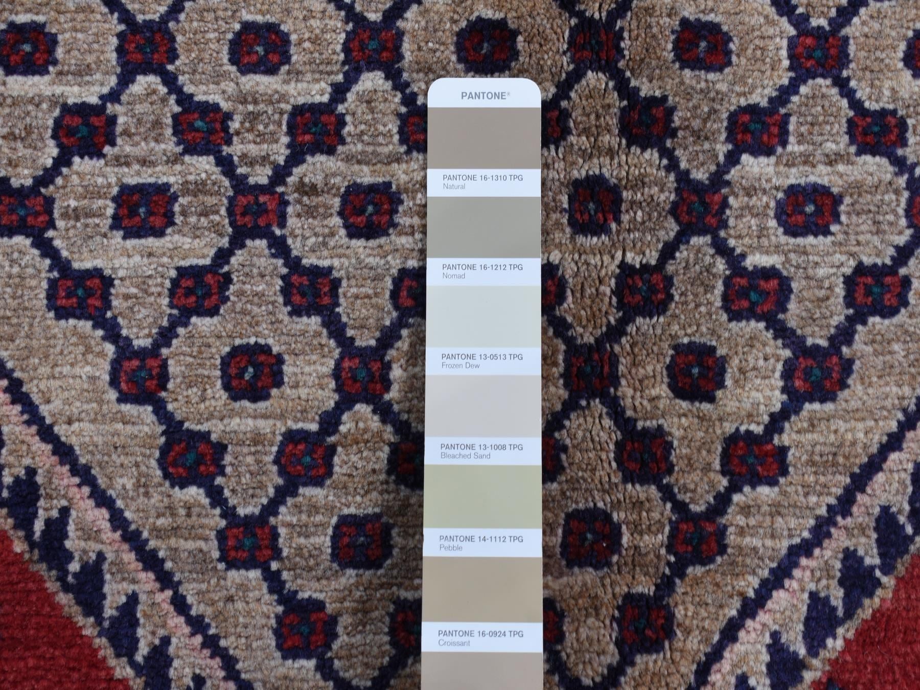 Hamadan Persian hand-knotted wool rug in Brown & Yale Blue, 5'1" x 10'2" — SKU O087527 (view 5)