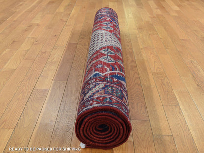 Brown 5'1" x 10'2" Persian Hand knotted Wool Rug - Sku: O087527