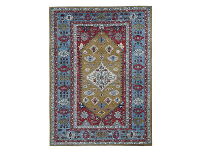 Green 9'10" x 13'10" Traditional Hand knotted Wool Rug - Sku: O087536