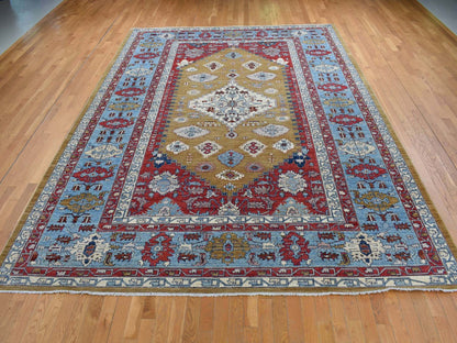 Green 9'10" x 13'10" Traditional Hand knotted Wool Rug - Sku: O087536