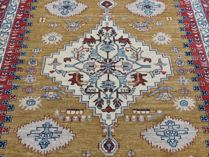 Green 9'10" x 13'10" Traditional Hand knotted Wool Rug - Sku: O087536