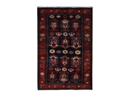 Red 4'8" x 7'0" Persian Hand knotted Wool Rug - Sku: O087540