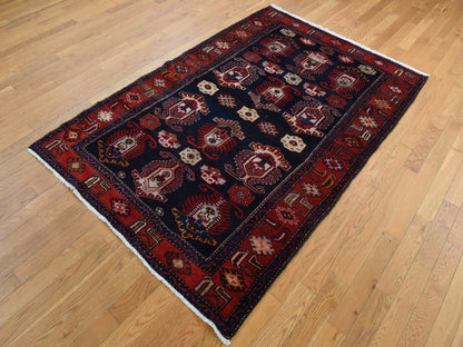 Red 4'8" x 7'0" Persian Hand knotted Wool Rug - Sku: O087540