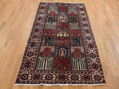 Red 5'1" x 10'0" Persian Hand knotted Wool Rug - Sku: O087542