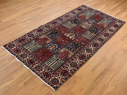 Red 5'1" x 10'0" Persian Hand knotted Wool Rug - Sku: O087542
