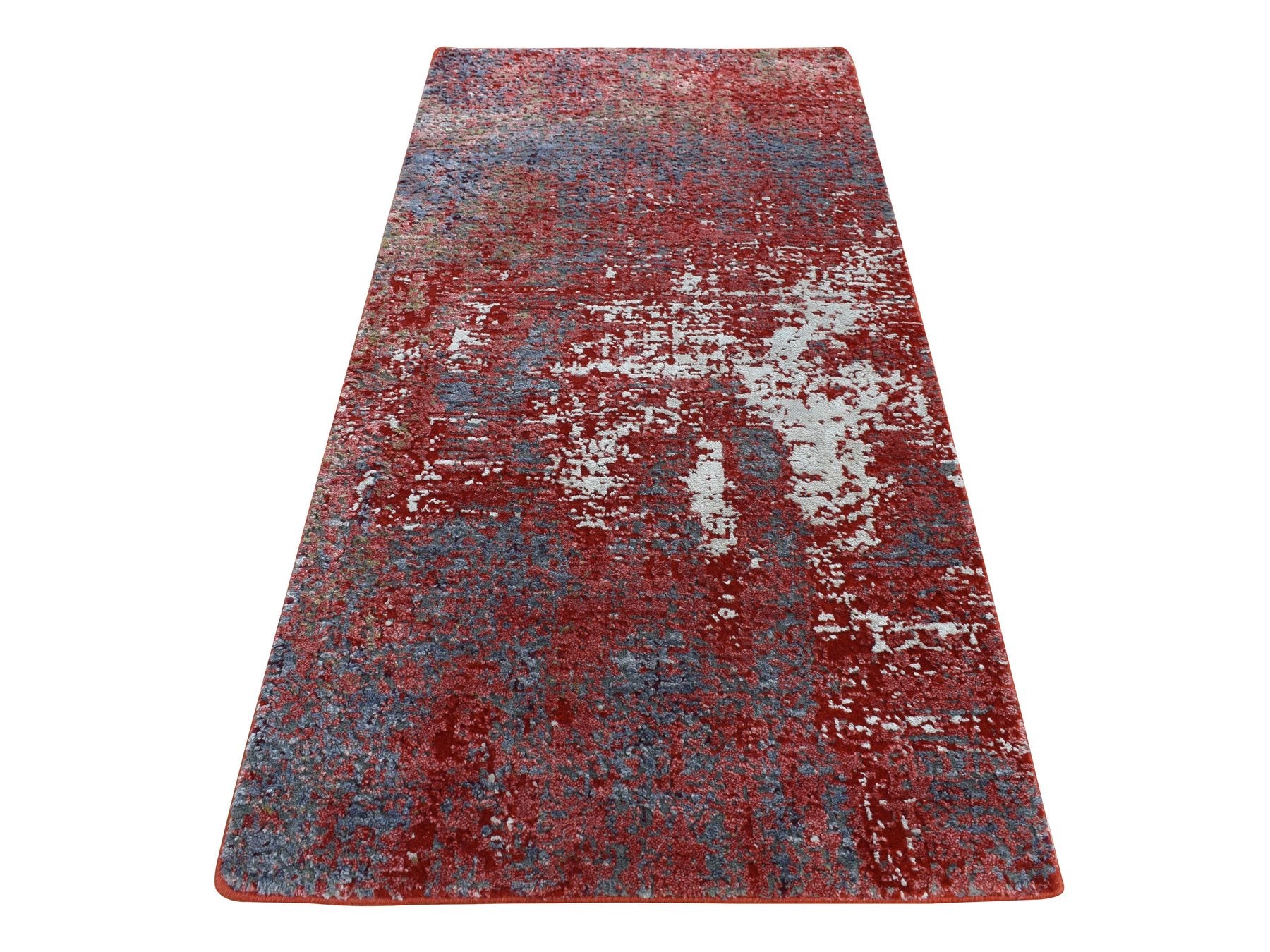 Modern / Contemporary hand-knotted wool rug in Red, 2'4" x 4'7" — SKU O087544