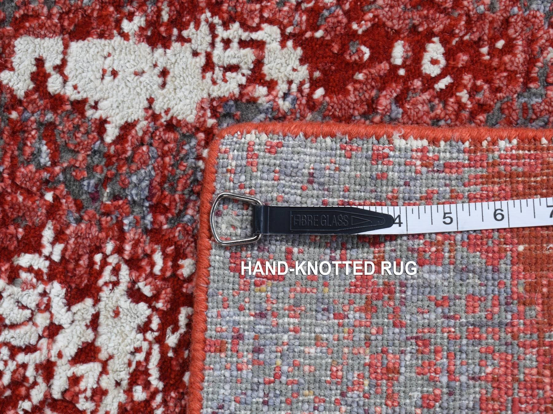 Modern / Contemporary hand-knotted wool rug in Red, 2'4" x 4'7" — SKU O087544 (view 8)