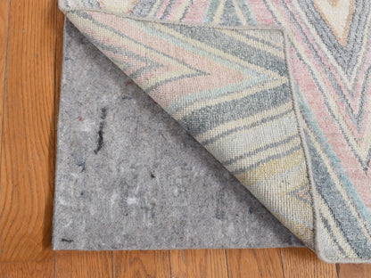 Blue 2'0" x 2'0" Modern and Contemporary Hand knotted Silk Rug - Sku: O087545