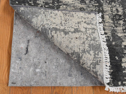 Modern / Contemporary hand-knotted wool rug in Black, 2' x 2' — SKU O087546 (view 2)