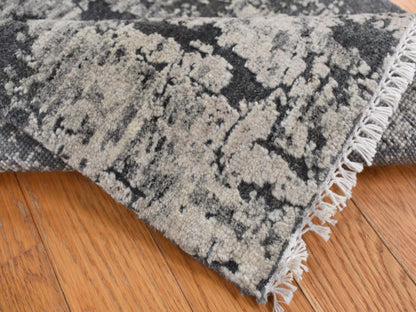 Modern / Contemporary hand-knotted wool rug in Black, 2' x 2' — SKU O087546 (view 3)