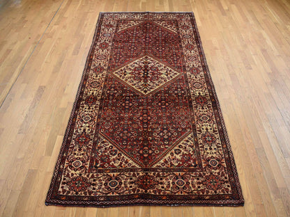 Bakhtiari Persian hand-knotted wool runner in Red & Ivory, 5'3" x 11' — SKU O087559 (view 2)