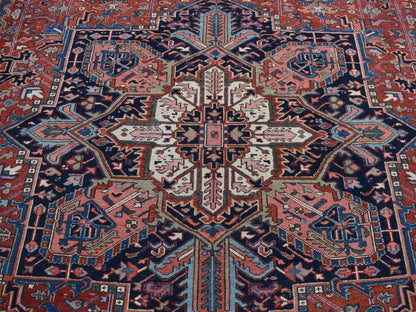 Heriz Heriz hand-knotted wool rug in Red & Blue, 12'3" x 16'1" — SKU O087561 (view 8)