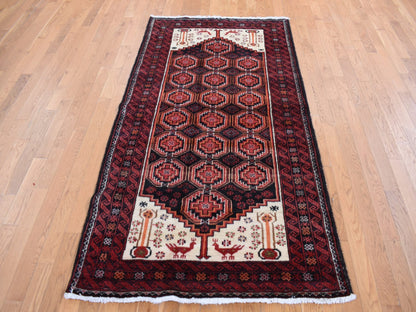 Persian hand-knotted wool rug in Red, 3'10" x 7'1" — SKU O087572 (view 2)