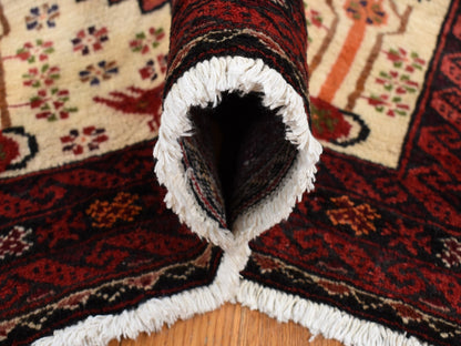 Persian hand-knotted wool rug in Red, 3'10" x 7'1" — SKU O087572 (view 6)
