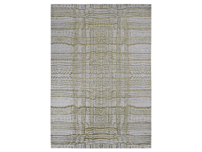 Modern / Contemporary hand-knotted wool/silk rug in Gray, 9'9" x 14'2" — SKU O087580