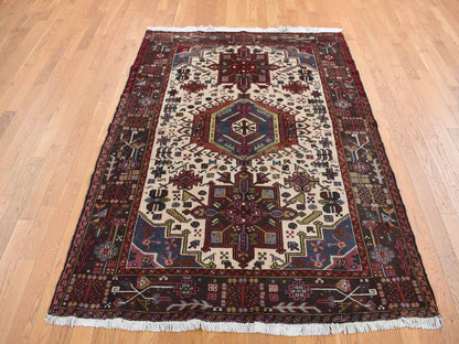 Heriz hand-knotted wool rug in Ivory & Brown, 5'1" x 6'7" — SKU O087585 (view 2)