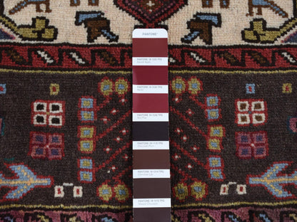 Heriz hand-knotted wool rug in Ivory & Brown, 5'1" x 6'7" — SKU O087585 (view 7)