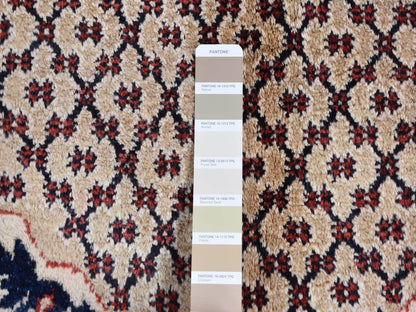 Beige 5'2" x 9'8" Persian Hand knotted Wool Rug - Sku: O087590