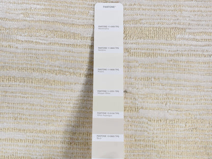 Modern / Contemporary hand-knotted wool/silk rug in Ivory, 3' x 5' — SKU O087604 (view 5)