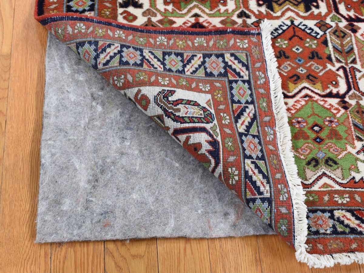 Persian hand-knotted wool rug in Ivory & Blue, 3'10" x 5'10" — SKU O087608 (view 3)
