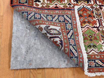 Persian hand-knotted wool rug in Ivory & Blue, 3'10" x 5'10" — SKU O087608 (view 3)
