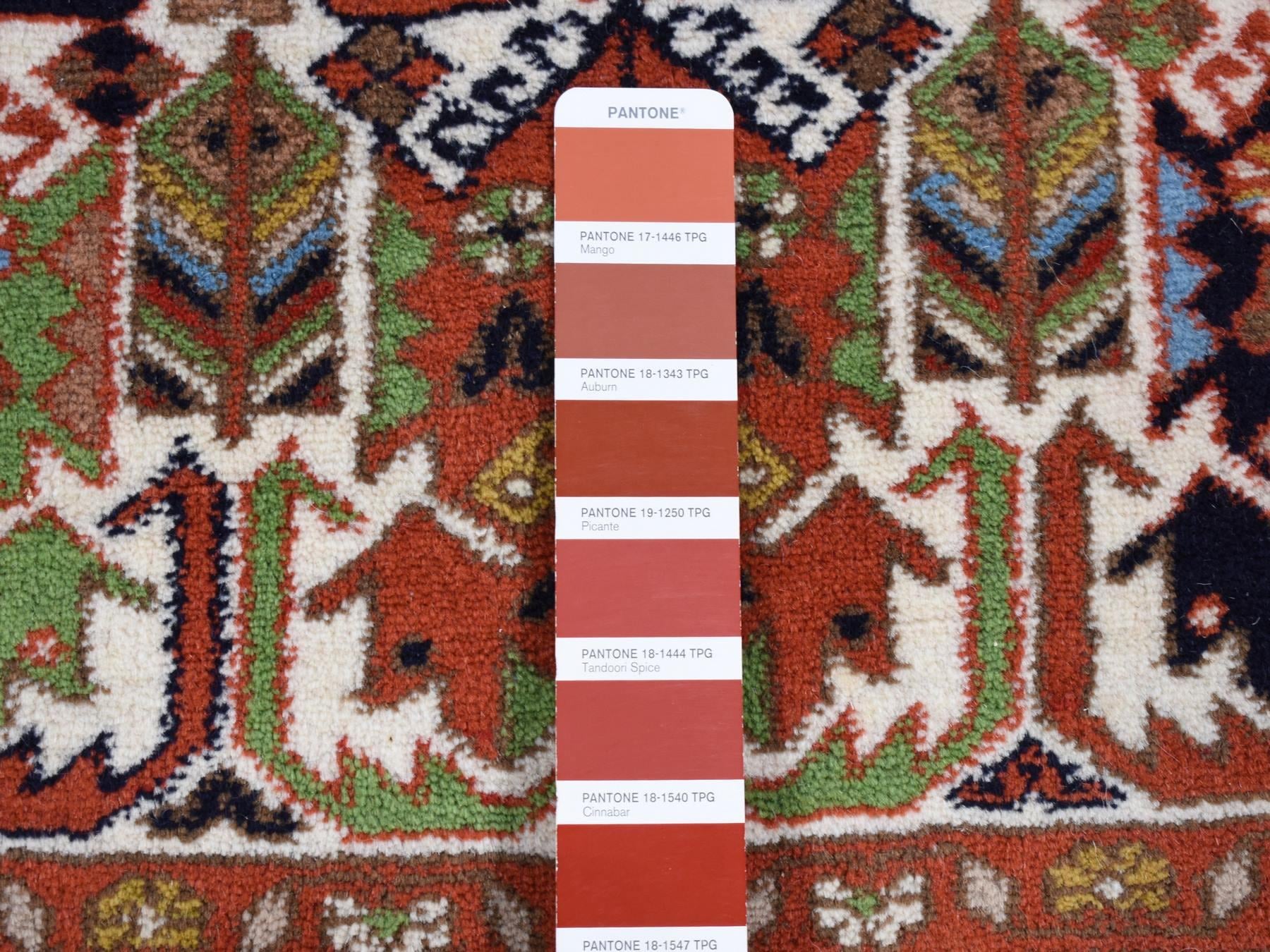 Persian hand-knotted wool rug in Ivory & Blue, 3'10" x 5'10" — SKU O087608 (view 5)