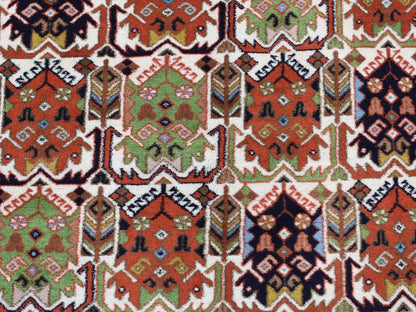 Persian hand-knotted wool rug in Ivory & Blue, 3'10" x 5'10" — SKU O087608 (view 6)