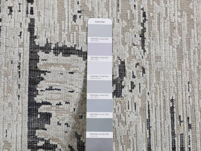 Modern / Contemporary hand-knotted wool/pure silk rug in Gray, 3' x 5'6" — SKU O087609 (view 5)