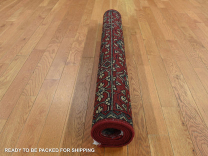 Mamluk Mamluk hand-knotted wool rug in Red & Gray, 3'10" x 6' — SKU O087611 (view 7)
