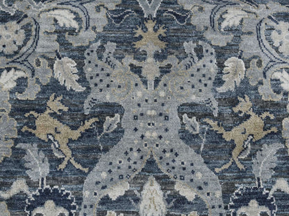 Modern / Contemporary hand-knotted wool/silk rug in Gray, 3' x 5' — SKU O087612 (view 6)