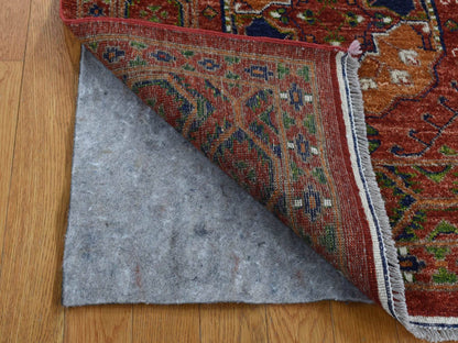 Ersari Tribal & Geometric hand-knotted wool rug in Red, 4'1" x 6'2" — SKU O087613 (view 3)