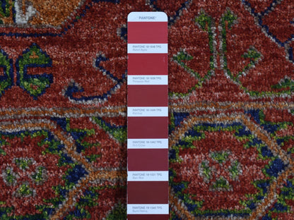 Ersari Tribal & Geometric hand-knotted wool rug in Red, 4'1" x 6'2" — SKU O087613 (view 5)