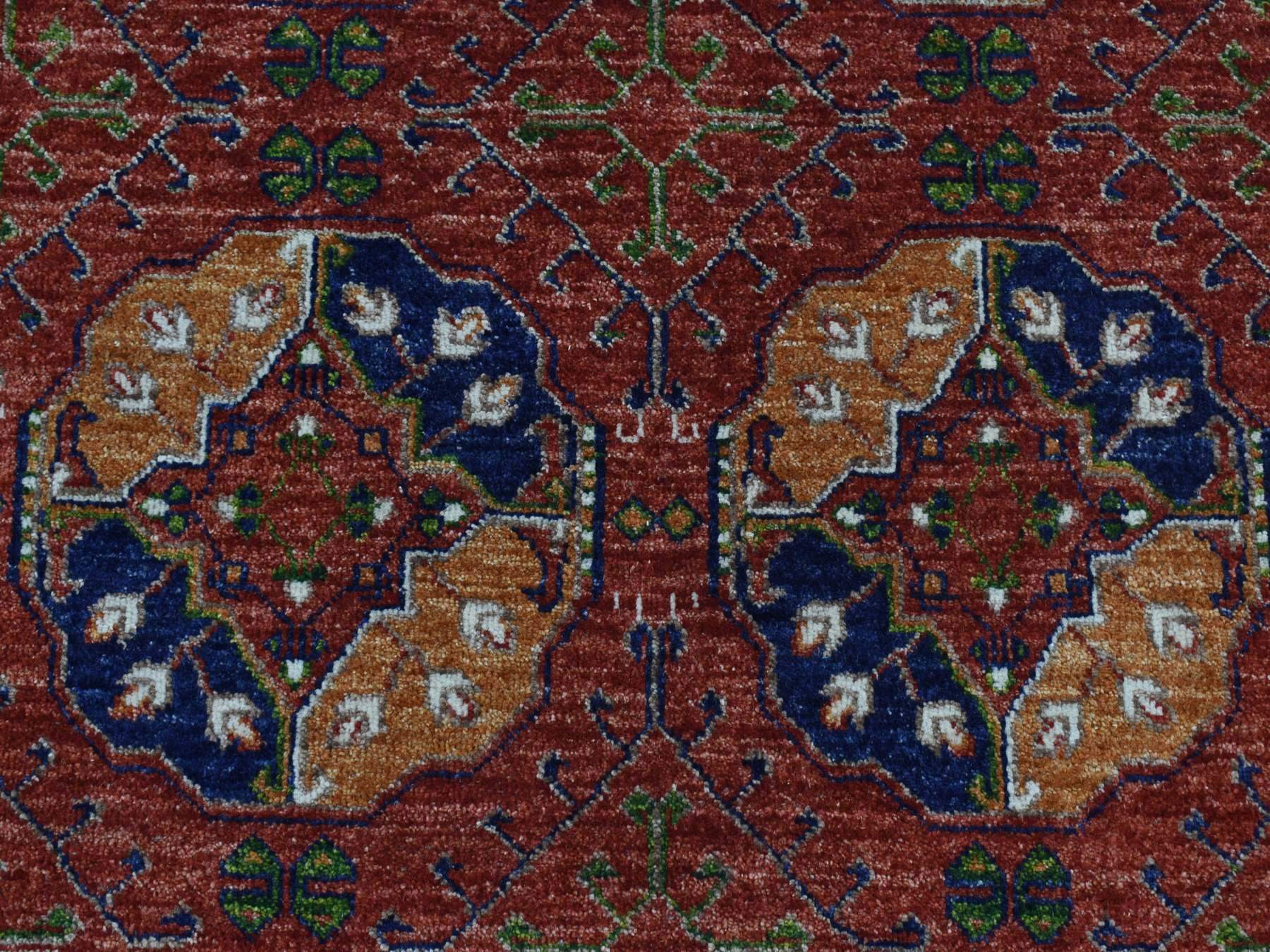 Ersari Tribal & Geometric hand-knotted wool rug in Red, 4'1" x 6'2" — SKU O087613 (view 6)