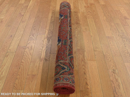 Ersari Tribal & Geometric hand-knotted wool rug in Red, 4'1" x 6'2" — SKU O087613 (view 7)