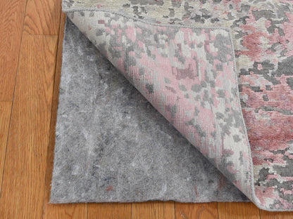Pink 3'0" x 4'9" Modern / Contemporary Hand knotted Wool/Silk Rug - Sku: O087614