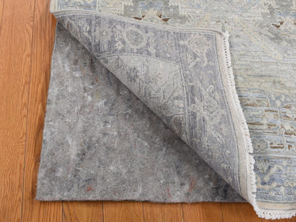 Blue 3'0" x 5'3" Modern and Contemporary Hand knotted Wool/Silk Rug - Sku: O087615