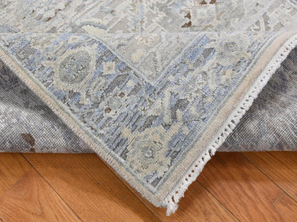 Blue 3'0" x 5'3" Modern and Contemporary Hand knotted Wool/Silk Rug - Sku: O087615