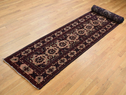 Red 2'10" x 18'10" Tribal Hand knotted Wool Rug - Sku: O087618