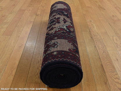 Red 2'10" x 18'10" Tribal Hand knotted Wool Rug - Sku: O087618